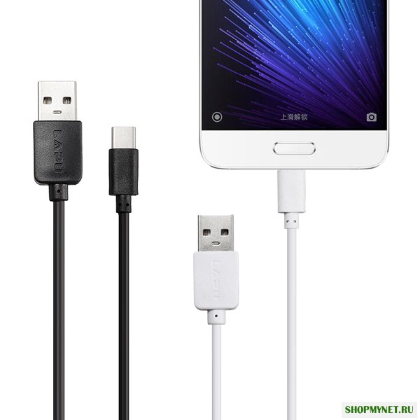 LAPU 2.0a 0.82ft / 0.25m USB 2.0 Type-C TPE провод кабель для передачи данных Samsung Xiaomi Huawei